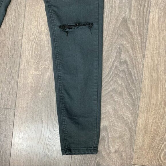 Asos Glamorous Ripped Knee Skinny Jeans Distressed Grey High Rise Waist Small - Picture 6 of 12